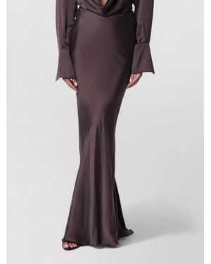 ANDAMANE Long Sleeve Cowl Neck Ruched Back Dress - Purple
