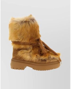 Fendi Leather Apres Chic Boots - Natural