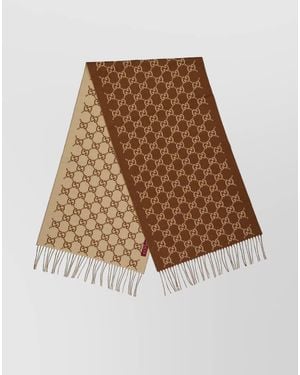 Gucci Cashmere Shawl Fringed Edges - Brown