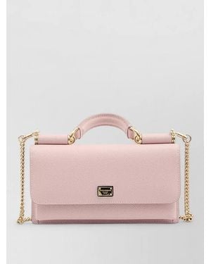 Dolce & Gabbana Mini Tote Bag Calf Leather Chain Handle - Pink