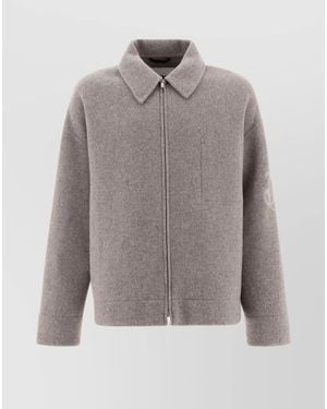 Jil Sander Virgin Wool Double-Breasted Blouson Jacket - Grey