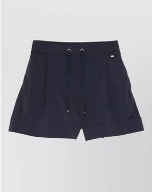 Herno Shorts Elastic Waistband Side Pockets Turn Up Hem - Blue