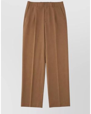 Our Legacy Virgin Wool Pleated Wide-Leg Trousers - Brown