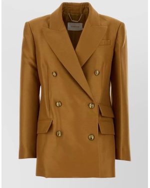 Zimmermann Wool Silk Blazer - Natural