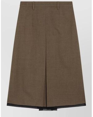 Prada High Waist Pleated Pants Belt Loops - Brown