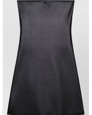 Courreges Strapless Mini Dress Flared Skirt - Grey