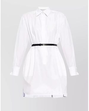 Max Mara Oversized Mini Dress Belted Waist - White