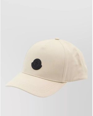 Moncler Cotton Gabardine Baseball Cap Curved Brim - Natural