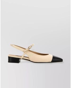 CAREL PARIS Slingback Square Toe Ballerina Shoes - Metallic
