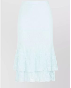 Bottega Veneta Cotton Tiered Midi Skirt - White