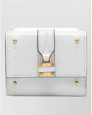 Chloé Leather Cardholder - Grey
