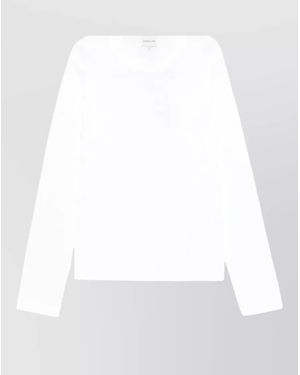 Herskind Cotton Knit Sweater Long Sleeve Crewneck - White