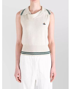 Vivienne Westwood Cashmere-Blend Long-Sleeve Knitted Top - White