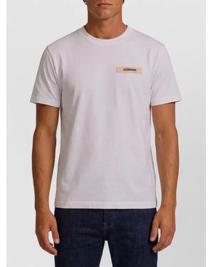 Jacquemus Gros Grain Short Sleeve Cotton T Shirt - White