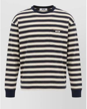 MSGM Long-Sleeved Striped T-Shirt - Grey