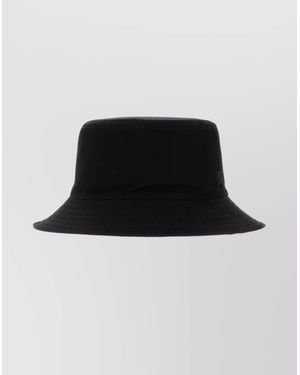 Burberry Stylish Gabardine Bucket Hat Stitching Detail - Black