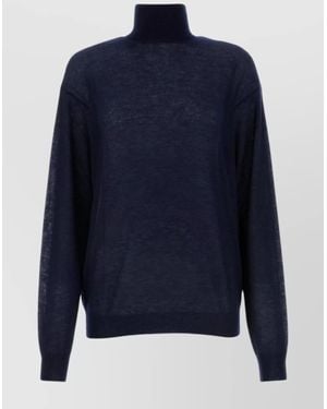 Prada Cashmere Ribbed Turtleneck Jumper - Blue