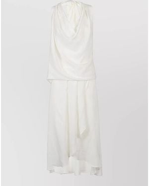 Silk95five Silk Low Back Midi Dress - White