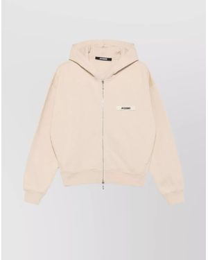 Jacquemus Cotton Zip Hoodie - Natural