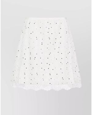 Giambattista Valli Polka-Dot Mini Skirt - White