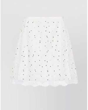 Giambattista Valli Polka-Dot Mini Skirt - White