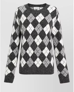 P.A.R.O.S.H. Knitwear Long Sleeves Crew Neck Argyle Pattern - Multicolor