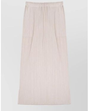 Pleats Please Issey Miyake Midi Skirt Layered Design Soft Texture - Pink