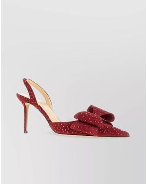 Mach & Mach Leather Rhinestone Slingback Court Shoes - Pink