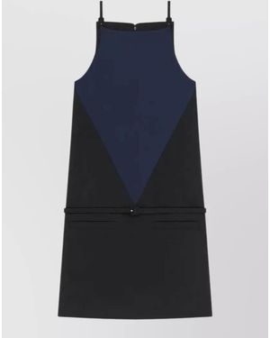 Courreges Jersey Mini Dress Belt And Strap Detail - Blue