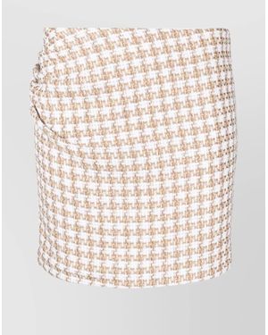 IRO Gathered Tweed Mini Skirt - Natural