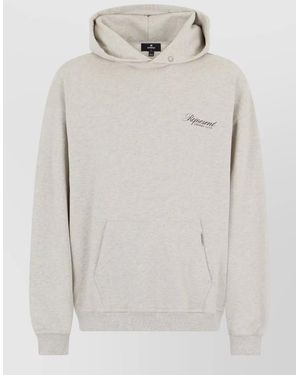 Represent Owners Club Hooded Script Logo Sweatshirt - Gray