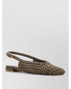 Stuart Weitzman Marina Flat Slingback Mules Woven Design - Multicolour