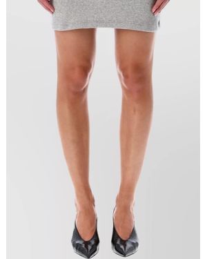 Marine Serre Ribbed Long-Sleeve Mini Dress - Blue