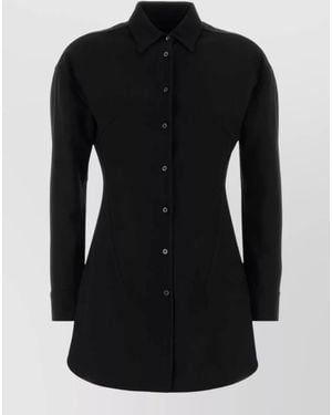 Jil Sander Wool Blend Shirt Tailored Collar Long Sleeves - Black
