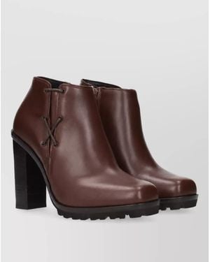 Max Mara Leather Ankle Boots - Brown