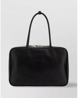 Miu Miu Rectangular Shape Double Handles Shoulder Bag - Black