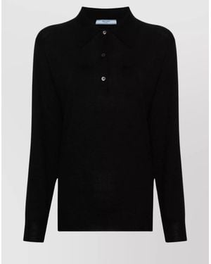 Prada Cashmere Polo Shirt - Black
