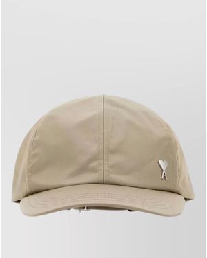 Ami Paris Signature Baseball Hat Curved Brim - Natural