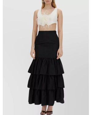 Moschino Rose Embellished Sleeveless V Neck Crop - Black