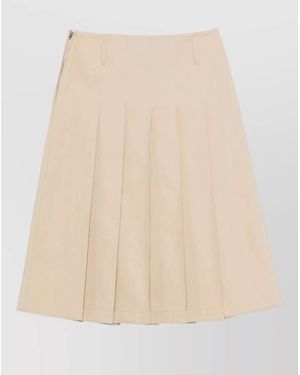 A.P.C. Pleated Midi Skirt - Natural