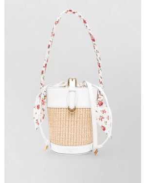 Dolce & Gabbana Capri Raffia Bucket Bag - White