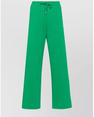 P.A.R.O.S.H. Logo-Embroidered Straight Trousers With Side Stripe Detailing - Green