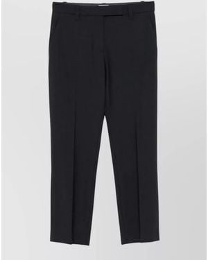 Brunello Cucinelli Wool Tailored Pants High Waist Slim Fit - Blue