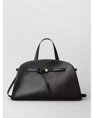 Tory Burch Romy Leather Tote Bag Top Handles - Black