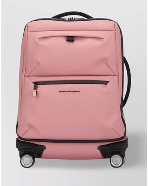 Piquadro Rolling Suitcase With Four Wheels And Telescopic Handle - Pink