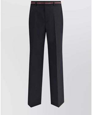 Gucci Wool Straight-Leg Trousers - Blue