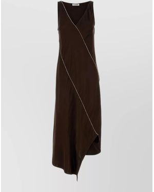 Jil Sander Satin Midi Dress - Brown