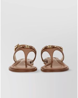 Michael Kors "Mandy" Flat Sole Sandals - Brown