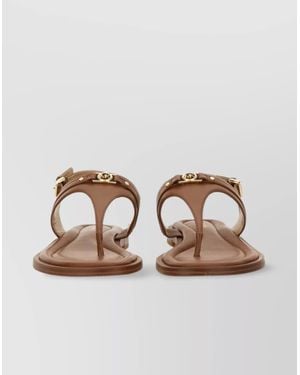 Michael Kors "Mandy" Flat Sole Sandals - Brown