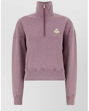 Isabel Marant Cotton Blend Ross Sweatshirt High Collar - Purple